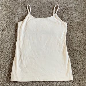 Cream cotton camisole with built in bra